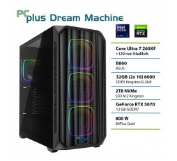 Slika izdelka: PCPLUS Dream Machine Ultra 7 265KF 32GB 2TB SSD RTX 5070 12GB gaming namizni računalnik