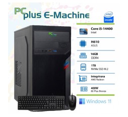 Slika izdelka: PCPLUS E-machine i5-14400 16GB 1TB NVMe SSD Windows 11 Home tipkovnica miška namizni računalnik