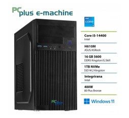 Slika izdelka: PCPLUS e-machine i5 14400 16GB DDR5 1TB SSD Windows 11 Pro namizni računalnik