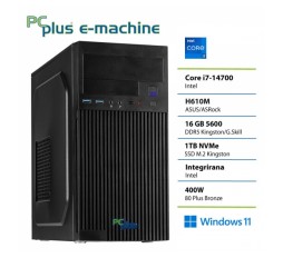 Slika izdelka: PCPLUS e-machine i7 14700 16GB DDR5 1TB SSD Windows 11 Pro namizni računalnik