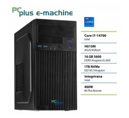 Slika izdelka: PCPLUS e-machine i7 14700 16GB DDR5 1TB SSD namizni računalnik