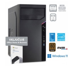 Slika izdelka: PCPLUS e-office i7-11700 16GB 1TB NVMe SSD Windows 11 Pro Office Home & Bus namizni računalnik