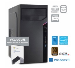 Slika izdelka: PCPLUS e-office i7-12700 16GB 512GB NVMe SSD Windows 11 Pro Office Home & Bus namizni računalnik