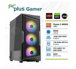 Slika izdelka: PCPLUS Gamer Ryzen 5 5600G 16GB 1TB NVMe SSD GeForce RTX 4060 Ti 8GB RGB gaming namizni računalnik