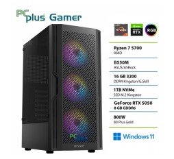 Slika izdelka: PCPLUS Gamer Ryzen 7 5700 16GB 1TB SSD RTX 5050 8GB Windows 11 Home gaming namizni računalnik