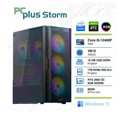 Slika izdelka: PCPLUS Storm i5-12400F 16GB 1TB NVMe SSD GeForce RTX 3060 12GB RGB Windows 11 Home gaming namizni računalnik