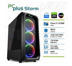 Slika izdelka: PCPLUS Storm i7-12700F 16GB 1TB NVMe SSD GeForce RTX 4060 8GB RGB gaming namizni računalnik