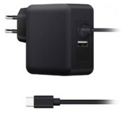Slika izdelka: Polnilec za prenosnike Ewent EW3978, 65W, USB Type-C PD, USB-A, črn