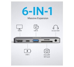 Slika izdelka: PowerExpand Direct 6-v-1 USB-C PD Media Hub