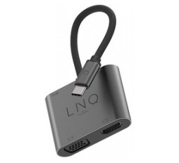 Slika izdelka: Priključna postaja LINQ 4 in 1, USB-C, HDMI 4K 60Hz, VGA 1080p 60Hz, USB-C PD 100W, USB 3.2, LQ48001