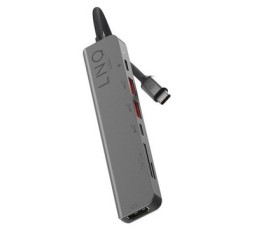 Slika izdelka: Priključna postaja LINQ 7 in 1, USB-C, SD+TF, HDMI 4K 60Hz, 2x USB-C PD 100W, 2x USB 3.2, LQ48016