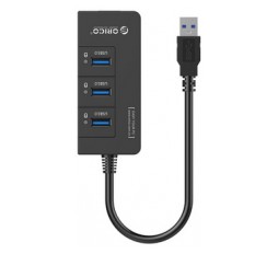 Slika izdelka: Priključna postaja USB 3.0, 3x USB-A, RJ45 Ethernet, črna, ORICO HR01-U3
