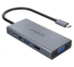 Slika izdelka: Priključna postaja USB-C, 5 in 1, USB 3.0, HDMI, VGA, avdio, PD 60W, ORICO MC-U501P