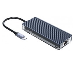 Slika izdelka: Priključna postaja USB-C, 6 in 1, 3x USB 3.0, HDMI, RJ45, PD 100W, ORICO WB-6RJ