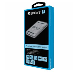 Slika izdelka: Sandberg Powerbank 10000 mAh PD 20W + QI Wireless prenosna baterija