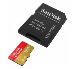 Slika izdelka: SanDisk Extreme microSDXC 64GB + SD Adapter 170MB/s & 80MB/s A2 C10 V30 UHS-I U3