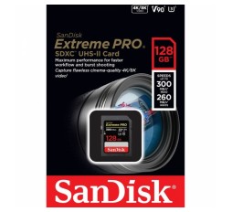 Slika izdelka: SanDisk Extreme PRO 128GB SDXC do 300MB/s, UHS-II, Class 10, U3, V90