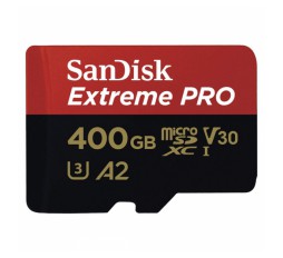 Slika izdelka: SanDisk Extreme Pro microSDXC 400GB + SD Adapter + Rescue Pro Deluxe 170MB/s A2 C10 V30 UHS-I U3