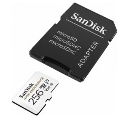 Slika izdelka: SanDisk High Endurance video microSDHC 256GB + SD Adapter Full HD / 4K video, do 100/40 MB/s C10, U3, V30