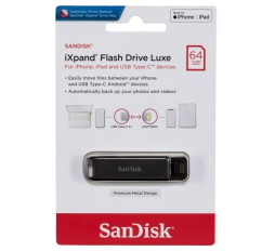 Slika izdelka: SanDisk Ixpand Flash Drive Luxe 64GB - USB-C + Lightning - za iPhone, iPad, Mac, USB Type-C naprave