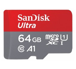 Slika izdelka: SanDisk Ultra microSDXC 64GB + SD Adapter 140MB/s  A1 Class 10 UHS-I