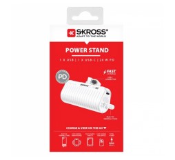 Slika izdelka: SKROSS PowerBank 5.000 mAh 18,5W USB-C belo stojalo za telefon prenosna baterija