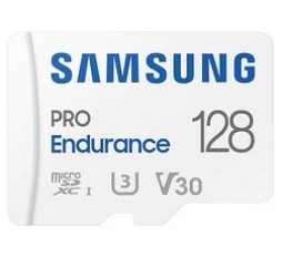 Slika izdelka: Spominska kartica Samsung PRO Endurance, micro SDXC, 128GB, U3, V30, UHS-I, z SD adapterjem