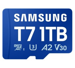Slika izdelka: Spominska kartica Samsung T7, micro SDXC, 1TB, U3, V30, A2, UHS-I, 170 MB/s