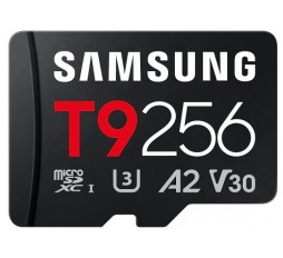Slika izdelka: Spominska kartica Samsung T9, micro SDXC, 256GB, U3, V30, A2, UHS-I, 200 MB/s