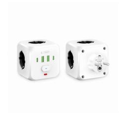 Slika izdelka: Tech-Protect razdelilec 3x230V s stikalom USB polnilec TipA-C PCL3x4
