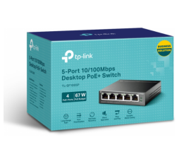 Slika izdelka: TP-LINK TL-SF1005P 5-port 10/100Mbps stikalo z 4-Port PoE+