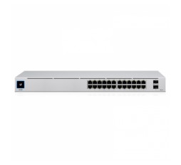Slika izdelka: UBIQUITI UNIFI USW-24-POE 26-port 24x Gigabit RJ45 (16x Gigabit PoE+ RJ45) 2x Gigabit SFP L2 mrežno stikalo switch