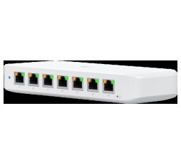 Slika izdelka: Ubiquiti USW-Ultra Layer 2, 8-port GbE PoE switch with versatile mounting options: 7x GbE PoE+ output ports, 1 xGbE PoE++ input port