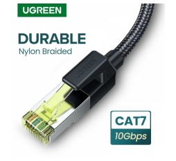 Slika izdelka: Ugreen UTP Cat7 oklopljen pleten okrogel kabel z modularnim RJ45 Ethernet priključkom 1M