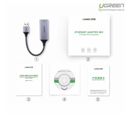 Slika izdelka: Ugreen USB 3.0 Gigabit Ethernet Adapter mrežna kartica siv - box