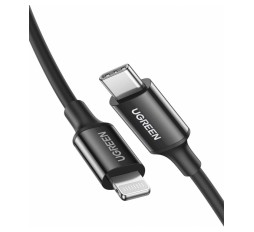 Slika izdelka: UGREEN USB-C na Lightning M/M kabel 2m (črn) - box