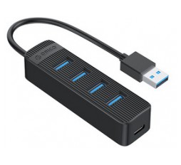 Slika izdelka: USB-C hub s 4 vhodi, USB 3.0, 0,15 m, črn, ORICO TWC3-4A
