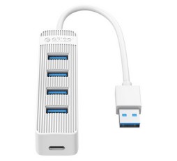 Slika izdelka: USB hub s 4 vhodi, USB 3.0, 0.15m, bel, ORICO TWU3-4A
