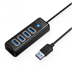 Slika izdelka: USB hub s 4 vhodi, USB 3.0, 0.15m, črn, ORICO PW4U-U3-015