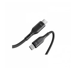 Slika izdelka: VEGER CC01 pleteni kabel USB-C na USB-C, 60W, 1,2 m, črn