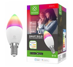 Slika izdelka: WOOX R9075 Smart WiFi LED E14 5W RGB 2700K-6500K zatemnilna pametna žarnica