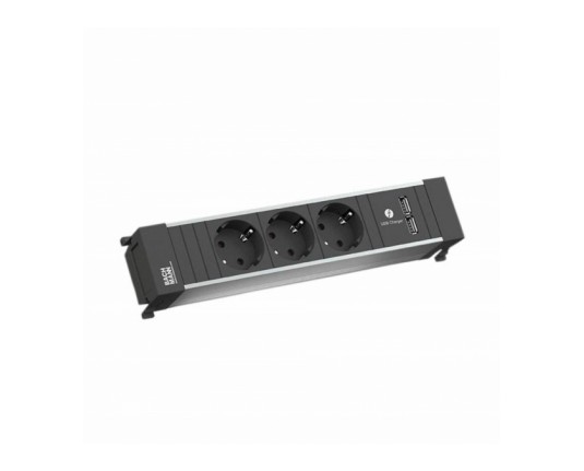 BAC POWER FRAME Vgradni Razdelilec 262mm 3x220V 2xUSB Bachmann 916 bac-power-frame-vgradni-razdelilec-262mm-3x220v-2xusb-bachmann-916